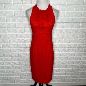 TRINA TURK NWT Cate Red Floral Lace Sleeveless Dress Size 6